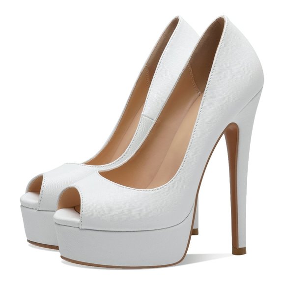 Petit Cadeau Danielle - Classy Peep Toe Pumps, 6" Heels and 1.5" Platform NEW! - Picture 2 of 7